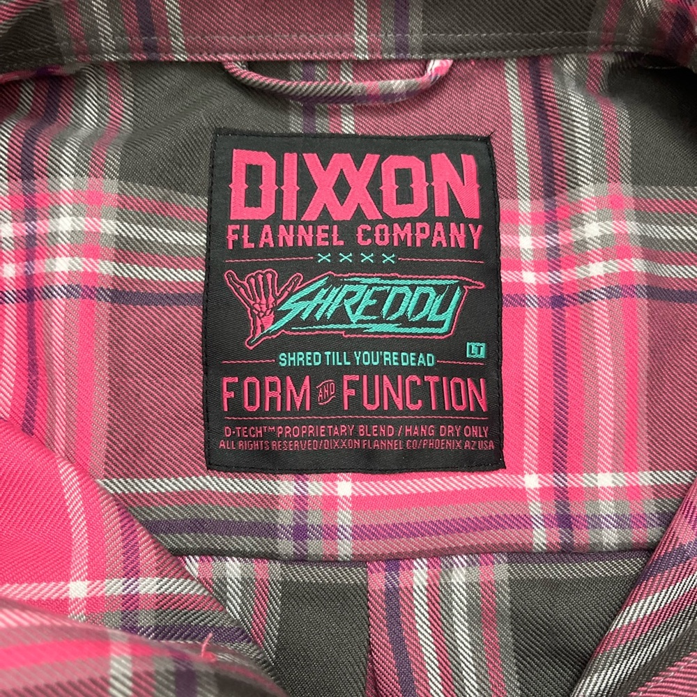 Dixxon Flannel Co. Shreddy Men’s LT Pink Plaid Long Sleeve Button Up Shirt